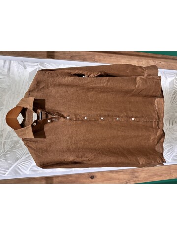 SUIT SARTORIA BROWN LINEN SHIRT 6109