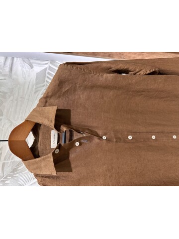 SUIT SARTORIA BROWN LINEN SHIRT 6109