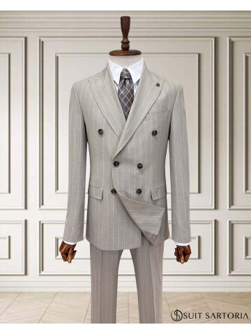 SUIT SARTORIA DOUBLE-BREASTED BEIGE SUIT 2002/48