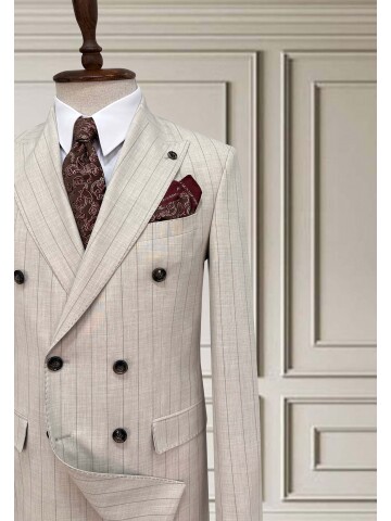 SUIT SARTORIA DOUBLE-BREASTED BEIGE SUIT 2002/48