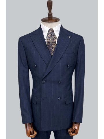 SUIT SARTORIA NAVY BLUE STRIPED DOUBLE-BREASTED SUIT 2002/49