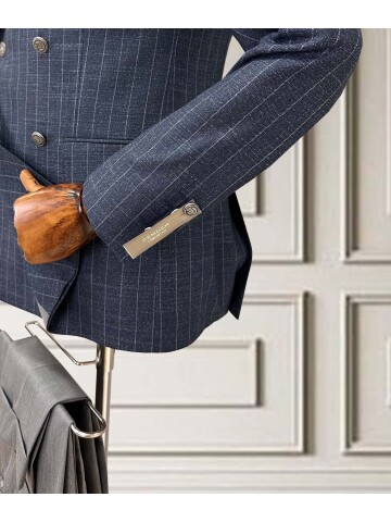 SUIT SARTORIA NAVY BLUE STRIPED DOUBLE-BREASTED SUIT 252099
