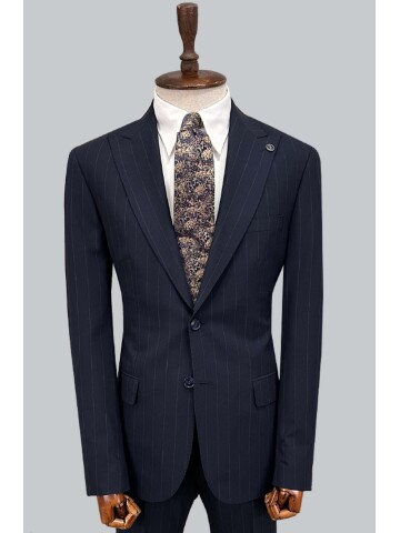 SUIT SARTORIA NAVY BLUE STRIPED SUIT 2002/65