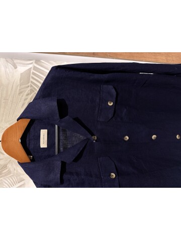 SUIT SARTORIA NAVY BLUE LINEN SHIRT 6108