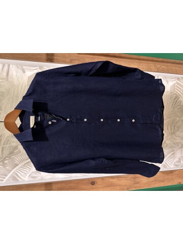 SUIT SARTORIA NAVY BLUE LINEN SHIRT 6109