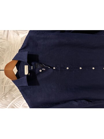 SUIT SARTORIA NAVY BLUE LINEN SHIRT 6109