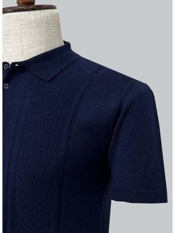 SUIT SARTORIA NAVY BLUE SHORT SLEEVE KNITWEAR T-SHIRT 9031