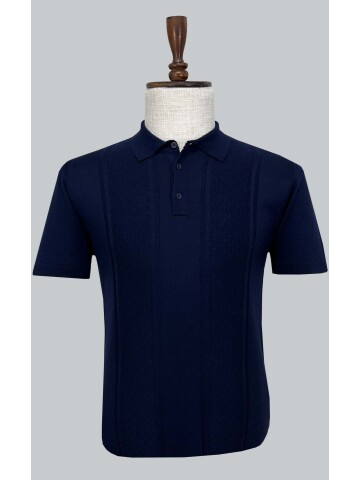 SUIT SARTORIA NAVY BLUE SHORT SLEEVE KNITWEAR T-SHIRT 9031