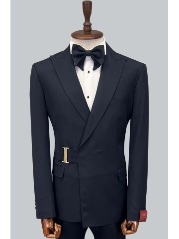 SUIT SARTORIA LACİVERT SİVRİ YAKA DAMATLIK 5585