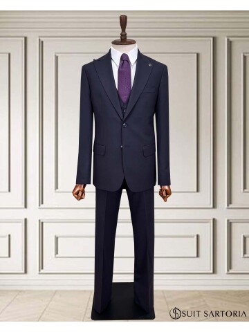 SUIT SARTORIA NAVY BLUE SUIT WITH VEST 252014