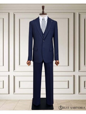SUIT SARTORIA NAVY BLUE SUIT WITH VEST 252014