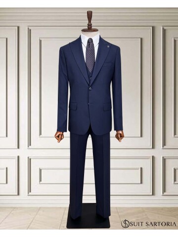 SUIT SARTORIA NAVY BLUE SUIT WITH VEST 252014