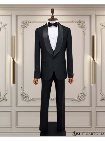 SUIT SARTORIA SHAWL COLLAR BLACK TUXEDO 5718