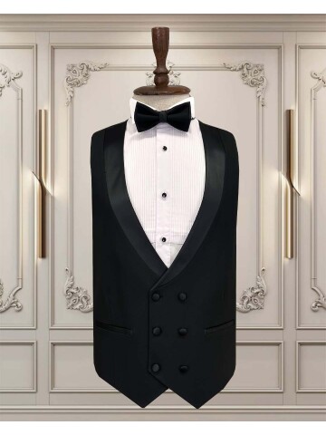 SUIT SARTORIA ŞAL YAKA SİYAH DAMATLIK 5718