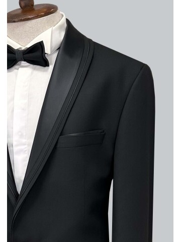 SUIT SARTORIA SİYAH BÜYÜK BEDEN ÇIKMA YAKA DAMATLIK 5539