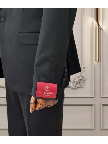 SUIT SARTORIA SİYAH BÜYÜK BEDEN ÇIKMA YAKA DAMATLIK 5539