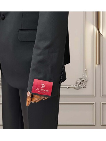 SUIT SARTORIA SİYAH BÜYÜK BEDEN ÇIKMA YAKA DAMATLIK 5539