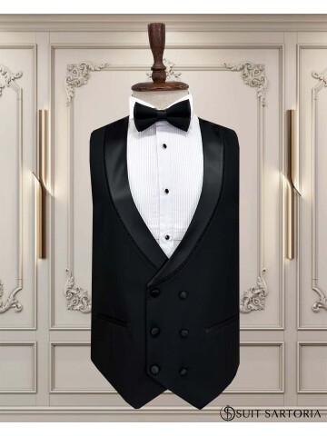 SUIT SARTORIA BLACK SHAWL COLLAR TUXEDO 5062