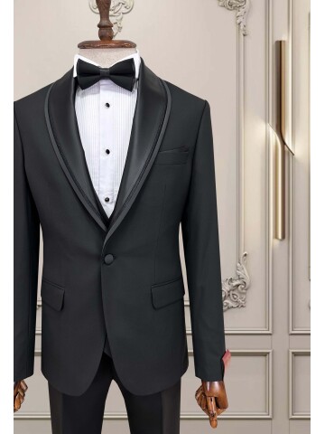 SUIT SARTORIA BLACK SHAWL COLLAR TUXEDO 5062