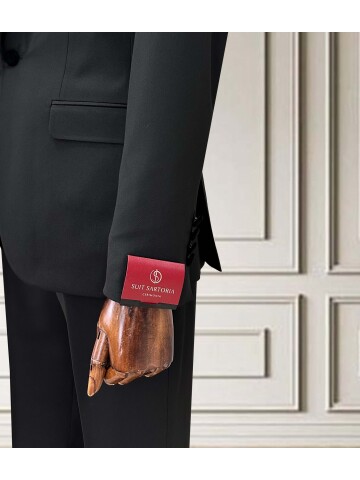 SUIT SARTORIA SİYAH ÇIKMA ŞAL YAKA DAMATLIK 5062