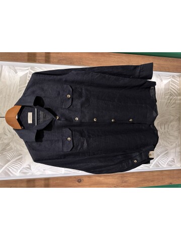 SUIT SARTORIA BLACK LINEN SHIRT 6108