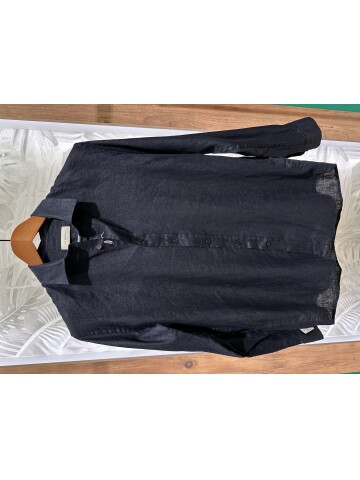 SUIT SARTORIA BLACK LINEN SHIRT 6109