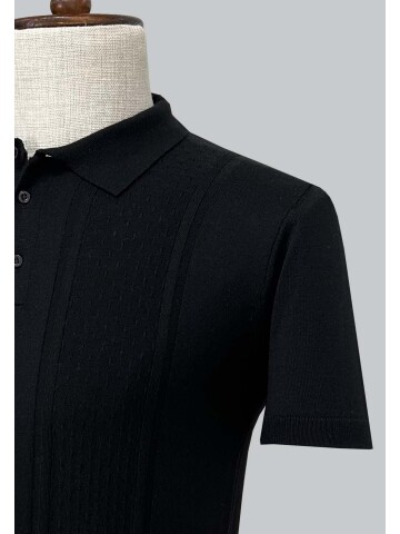 SUIT SARTORIA BLACK SHORT SLEEVE KNITWEAR T-SHIRT 9031