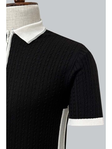 SUIT SARTORIA BLACK SHORT SLEEVE KNITWEAR T-SHIRT 9032
