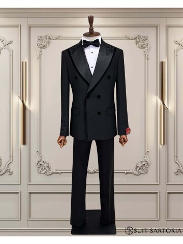 SUIT SARTORIA BLACK DOUBLE-BREASTED TUXEDO 5711