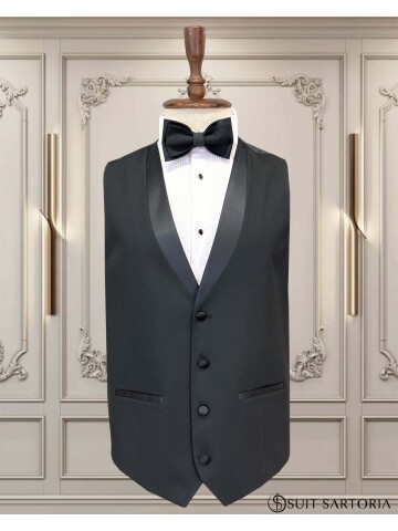 SUIT SARTORIA BLACK SHAWL LAPEL TUXEDO 5645