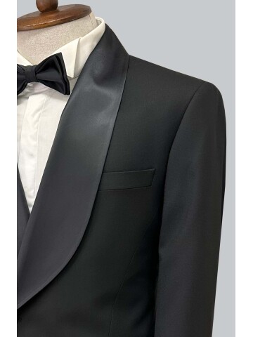 SUIT SARTORIA SİYAH ŞAL YAKA DAMATLIK 5703