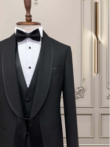 SUIT SARTORIA SİYAH ŞAL YAKA DAMATLIK 5706