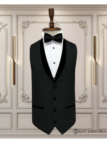 SUIT SARTORIA SİYAH ŞAL YAKA DAMATLIK 5706