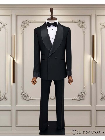 SUIT SARTORIA BLACK SHAWL COLLAR TUXEDO 5716