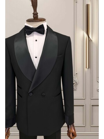 SUIT SARTORIA BLACK SHAWL COLLAR TUXEDO 5716