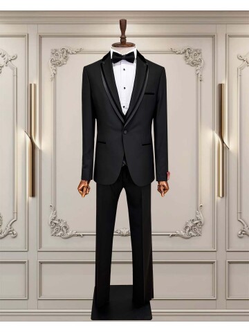 SUIT SARTORIA SİYAH ŞAL YAKA DAMATLIK 5726