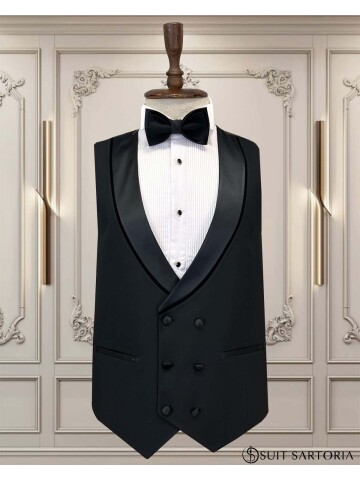 SUIT SARTORIA SİYAH SİVRİ ÇIKMA YAKA DAMATLIK 5065