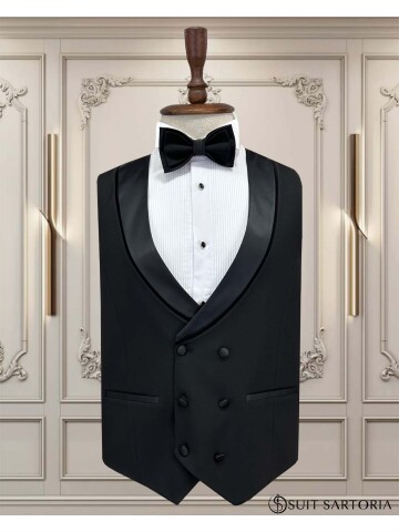 SUIT SARTORIA SİYAH SİVRİ YAKA DAMATLIK 5737