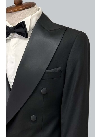 SUIT SARTORIA SİYAH SİVRİ YAKA KRUVAZE DAMATLIK 5702