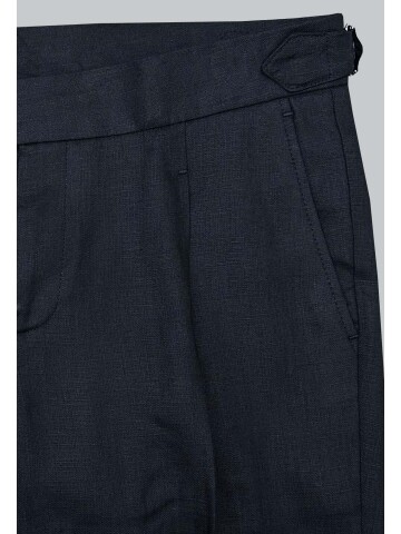 SUIT SARTORIA BLACK SINGLE PLEAT LINEN TROUSERS 1155