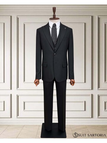 SUIT SARTORIA BLACK VEST SUIT 252014