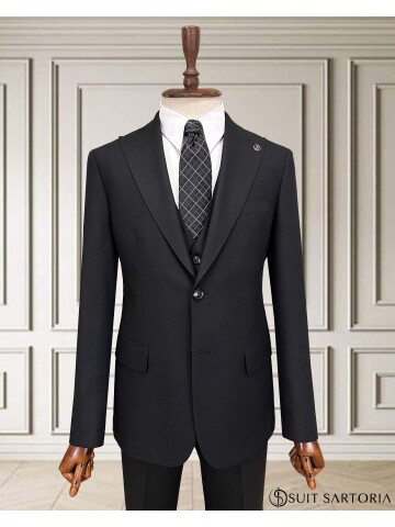 SUIT SARTORIA SİYAH YELEKLİ TAKIM ELBİSE 252014