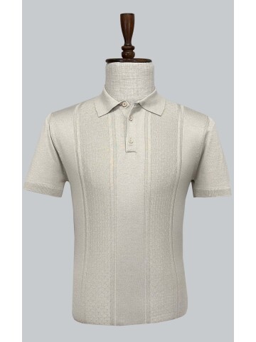SUIT SARTORIA BEIGE SHORT SLEEVE KNITWEAR T-SHIRT 9031