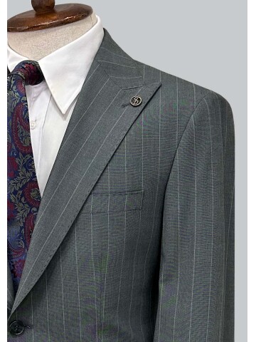 SUIT SARTORIA GREEN STRIPED SUIT 2002/65