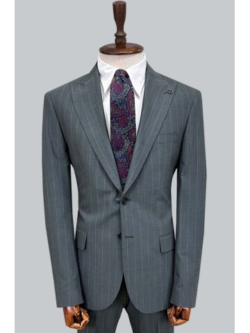 SUIT SARTORIA GREEN STRIPED SUIT 2002/65