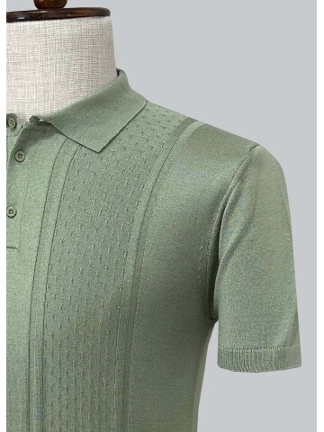 SUIT SARTORIA GREEN SHORT SLEEVE KNITWEAR T-SHIRT 9031