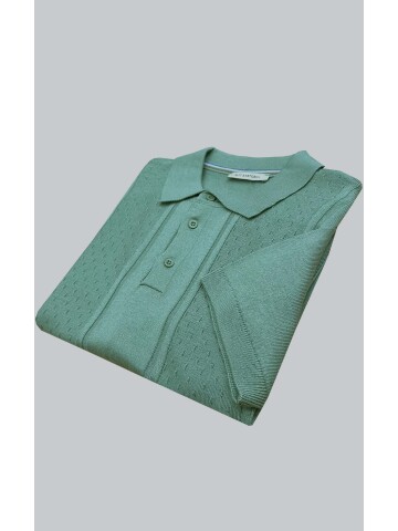 SUIT SARTORIA GREEN SHORT SLEEVE KNITWEAR T-SHIRT 9031