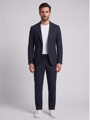 Lacivert Smart Casual Ceket Pantolon Erkek Takım
