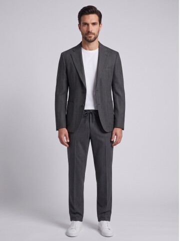 Antrasit Gri Smart Casual Ceket Pantolon Erkek Takım