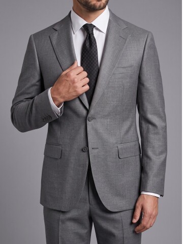 Grey Notch Lapel Comfort Fit Suit